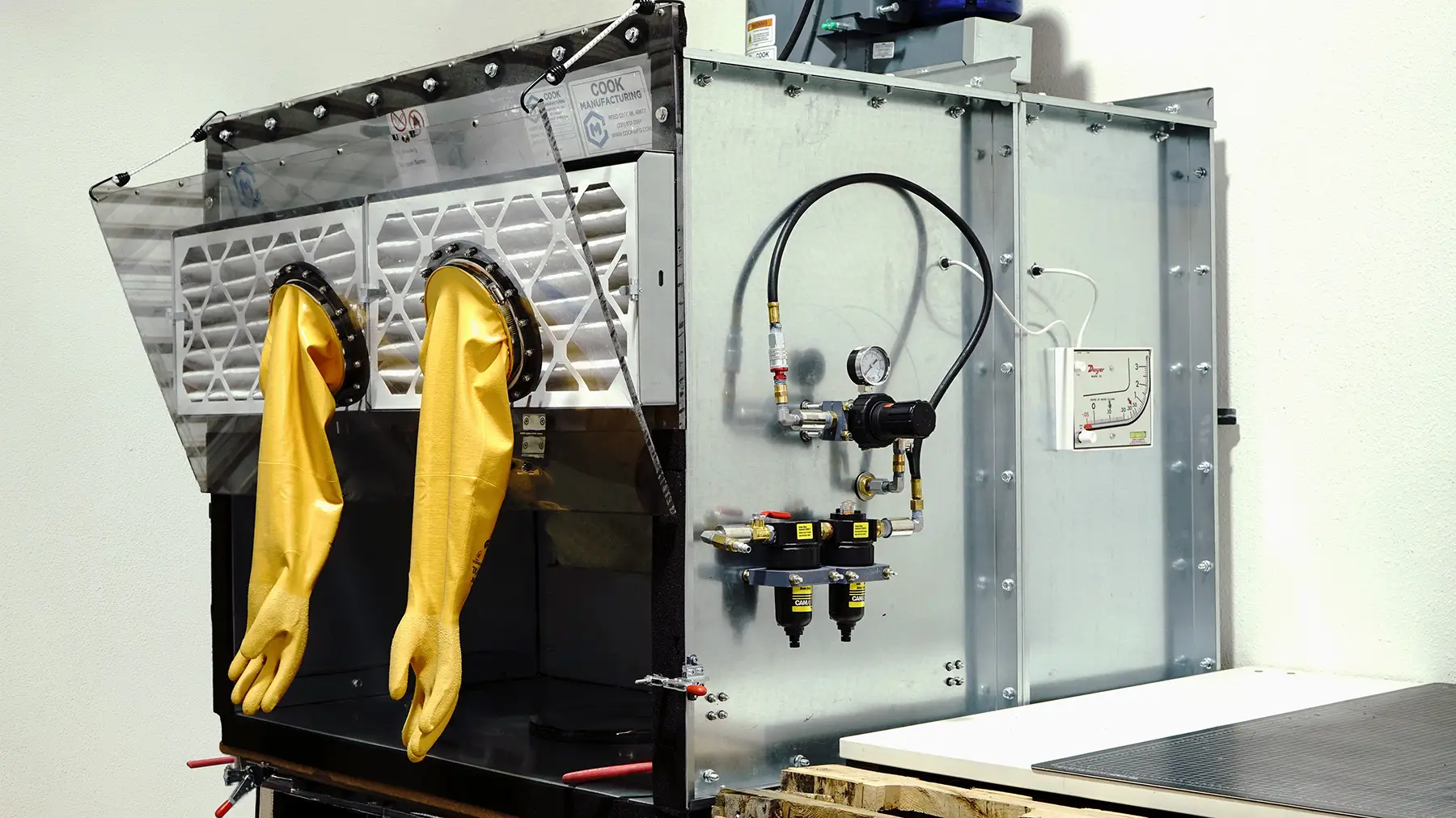 Precision inspection equipment verifying tolerances on an aerospace part
